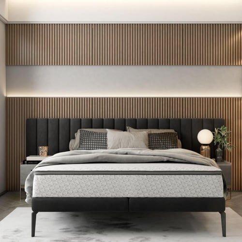 سرير اسود مرتفع