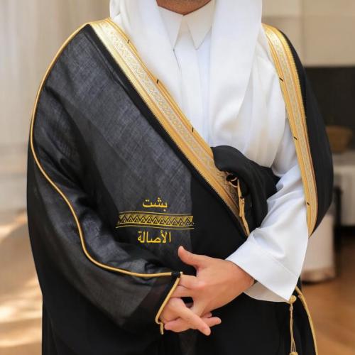 البشت اليدوي الدقه الأميرية الأسود