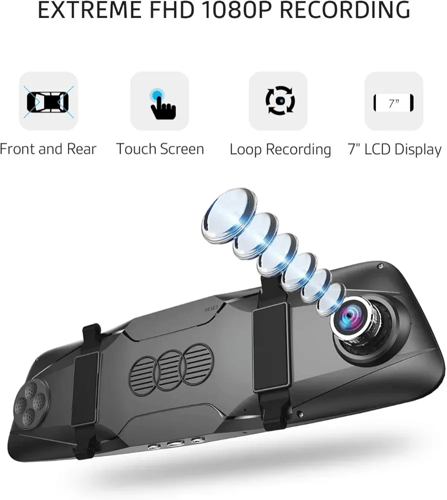 مرآة سيارة مزودة بكاميرا