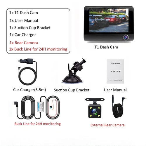 كاميرا داش ثلاثية للسيارة دينكس بضمان