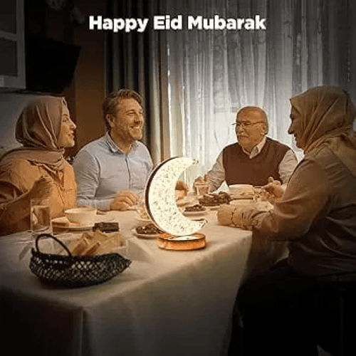 مصباح كريستال مضيء على شكل هلال