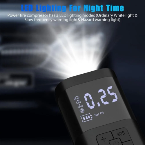 منفاخ إطارات كهربائي لا سلكي محمول