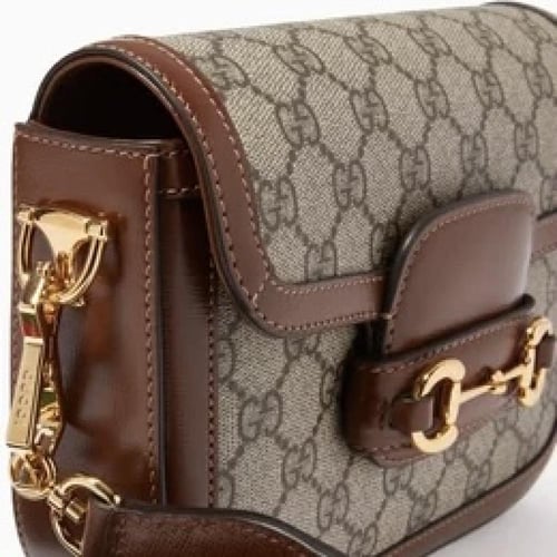 حقيبة كتف غوتشي ميني بحلية لجام حصان 1955 قنب سوبر...