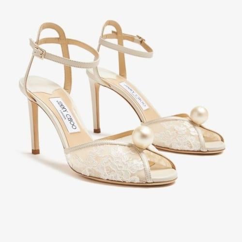 حذاء نسائي كعب جيمي شو ابيض من Jimmy Choo