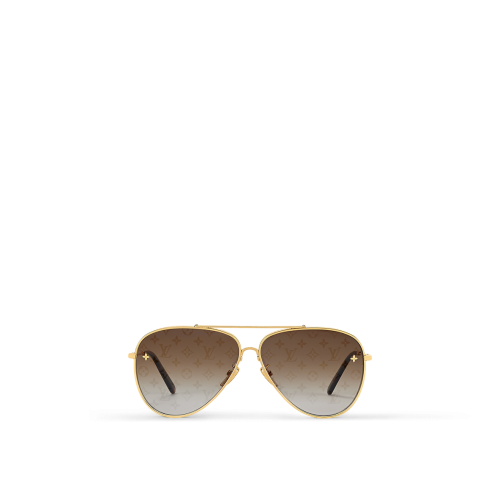 نظارة لويس فيتون بني وذهبي