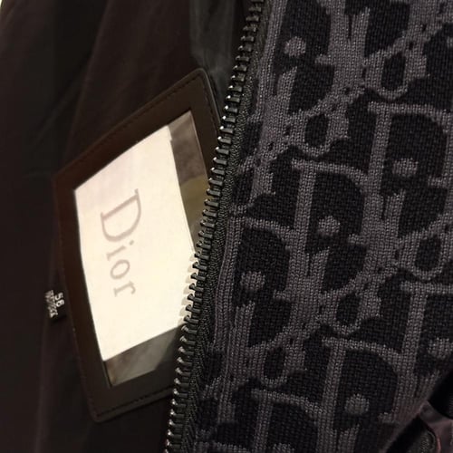 جاكيت ديور رجالي تريكو بارز اسود رمادي من Dior