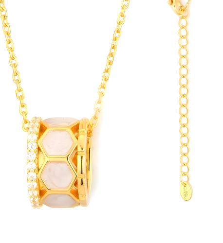 عقد فضة - قولد بأحجار زركون شفافه عيار 925K