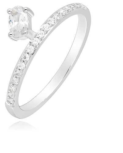 خاتم فضة بأحجار زركون شفافه عيار 925K