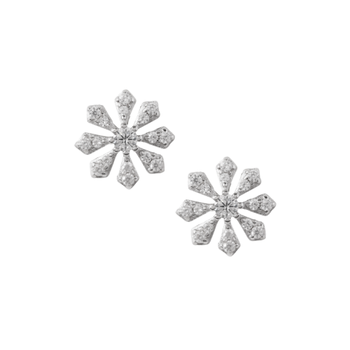 حلق فضة بأحجار زركون شفافه عيار 925K