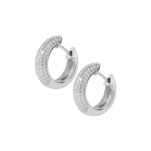 حلق فضة بأحجار زركون شفافه عيار 925K