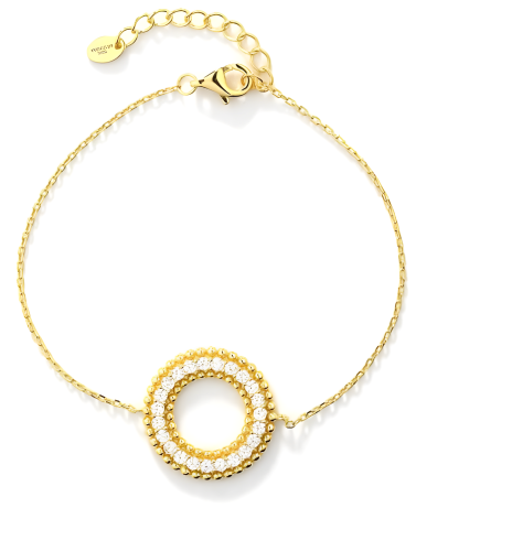 أسواره فضة - قولد بأحجار زركون شفافه عيار 925K