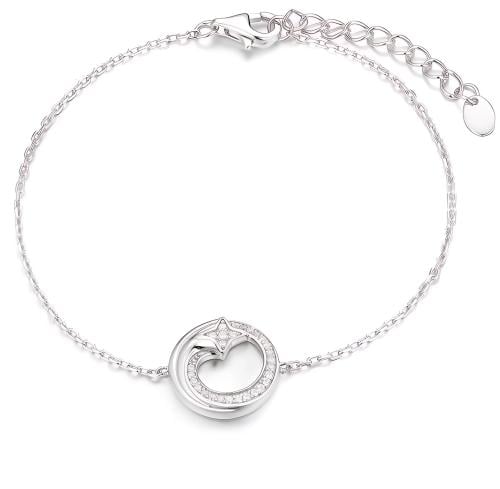 اسوارة فضة بأحجار زركون شفافه عيار 925K