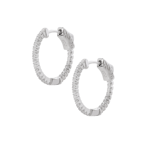 حلق فضة بأحجار زركون شفافه عيار 925K