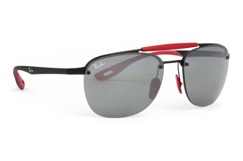 نظارة راي بان فيراري رجالي شمسية مربعة أسود معدن R...