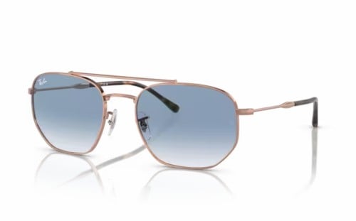 نظارة راي بان شمسية معدن ذهبي سداسية RB 3707 9202/...