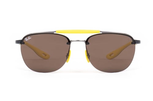 نظارة راي بان فيراري رجالي شمسية مربعة رمادي معدن...