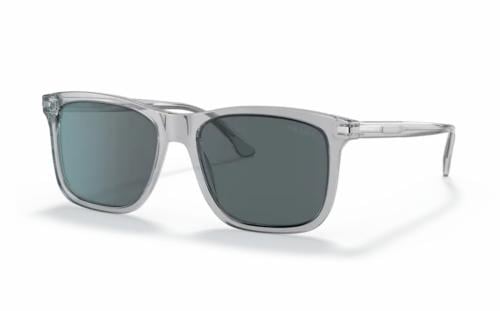 نظارة شمسية برادا رجالية رمادي شفاف وعدسات زرقاء P...