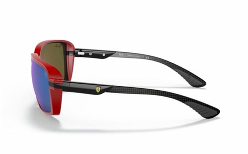 نظارة راي بان فيراري شمسية مربعة بإطار أحمر بلاستي...