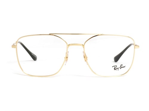 نظارة راي بان رجالي طبية مربعة ذهبي معدن RB 6450 3...