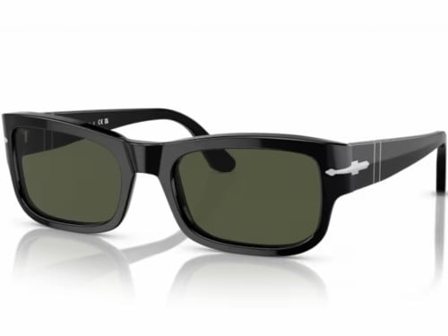 نظارة بيرسول رجالي-نسائي شمسية أسيتات أسود شبه دائ...