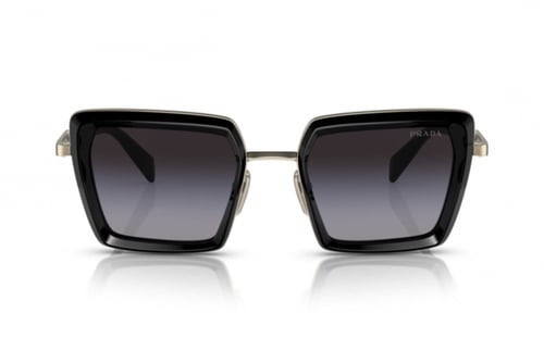 نظارة شمسية برادا نسائي مربعة بإطار أسود معدن PR 5...
