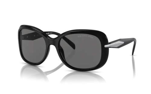 نظارة شمسية برادا نسائي مستطيلة بإطار أسود PR 04ZS...