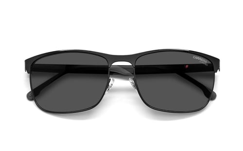 نظارة شمسية كاريرا رجالية مربعة بإطار معدن أسود وع...