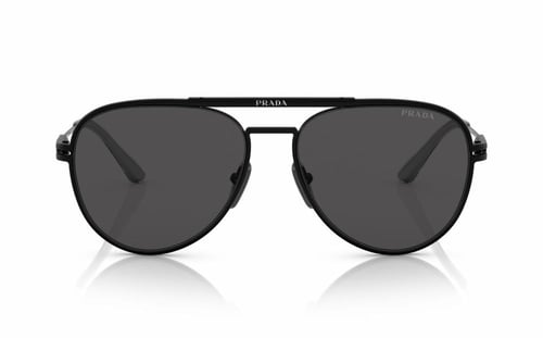 نظارة برادا رجالية أفياتور بإطار معدن أسود وعدسات...