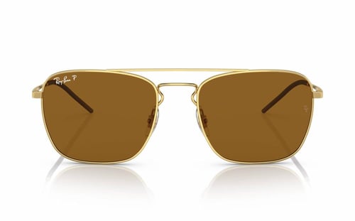 نظارة شمسية راي بان مربعة RB 3588 9250/83 ذهبية مع...
