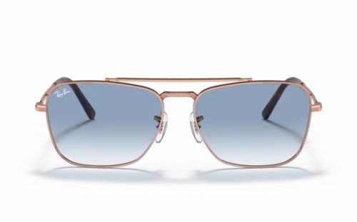 نظارة راي بان رجالية شمسية معدن ذهبي برونزي مربعة...