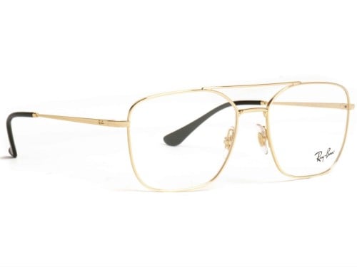 نظارة راي بان رجالي طبية مربعة ذهبي معدن RB 6450 3...