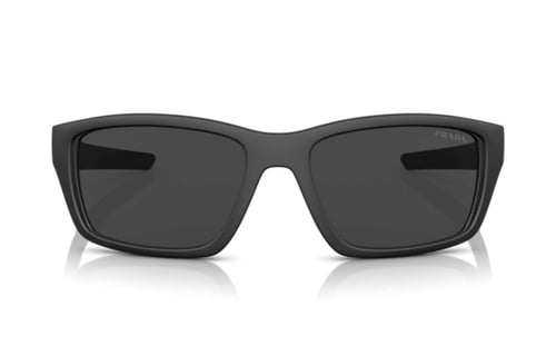 نظارة شمسية برادا للرجال مستطيلة بإطار كامل أسود P...