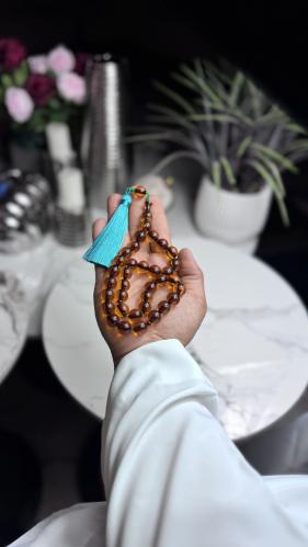 سبحة فاتوران كركمي شفاف كركوشة