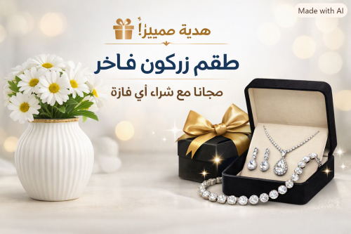 هديتك علينا! طقم زركون مجاني مع شراء أي فازة