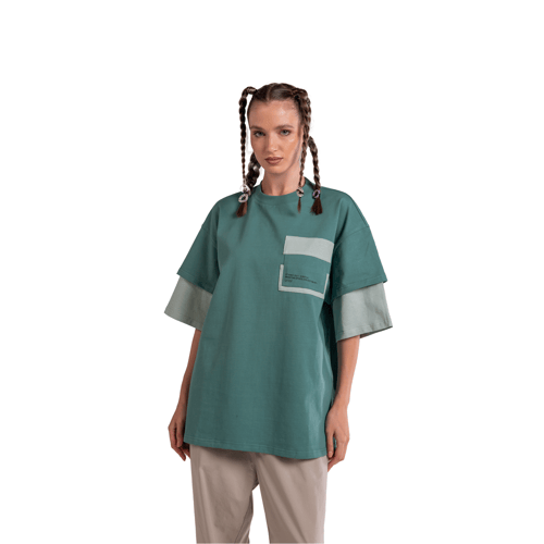 تي شيرت دبل سليف - أخضر