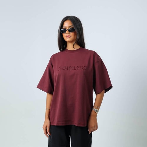 تي شيرت سيملس - عنابي غامق