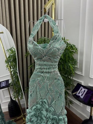 فستان سهره خرز تطريز مورد مكس توب