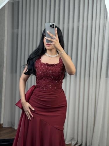فستان سهرة باربي كوري مع اورجنزا تطريز مكس توب