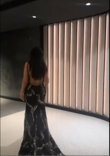 فستان سهرة نوع القماش _ قطعه تل شك معا ترتر مكس تو...