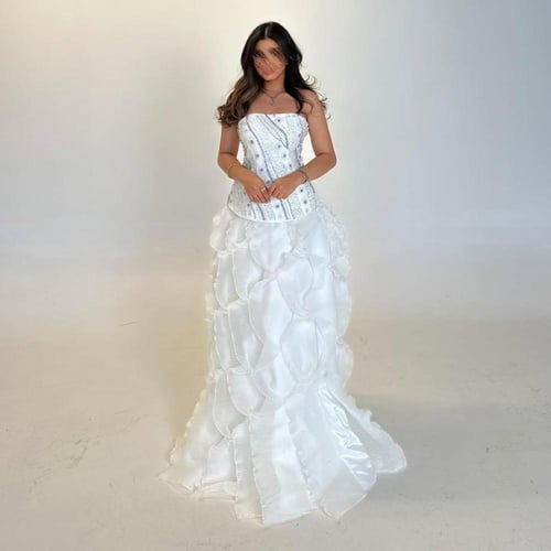 فستان خامة اورجنزا تطريز شك بشغل انيق مكس توب