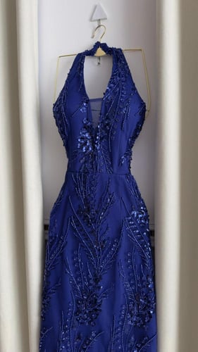 فستان القماش دانتيل علا خرز