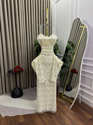 فستان سهره فخم تطريز كمبيوتر