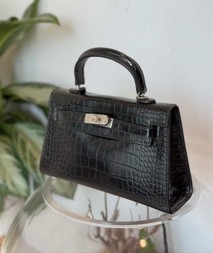 سمول هاندباق مقاس22 | Black croc