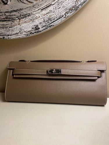 كلتش باق | Khaki كاكي غامق حديدة فضي