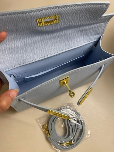 سمول هاندباق | pastel blue hardware gold