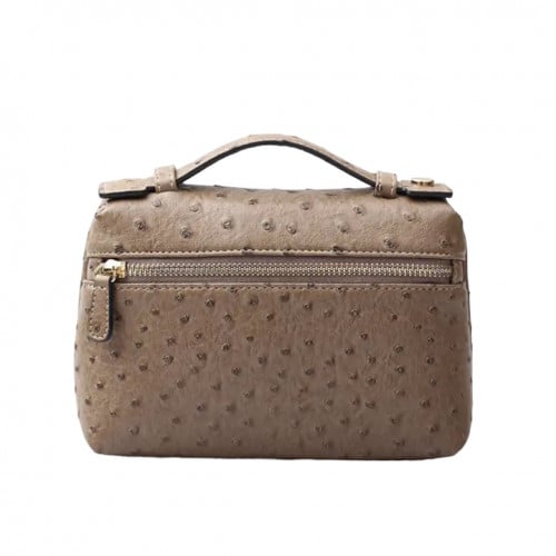 كلتش كاكي جلد نعام