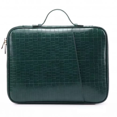 Briefcase | green croc