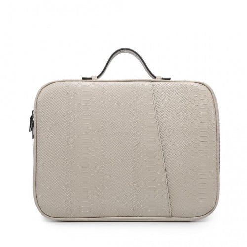 Briefcase | beige python