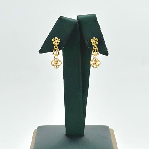 طقم ذهب على شكل وردة ( 10.0 جرام - عيار 21 - SE007...