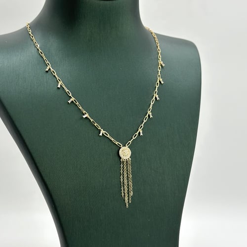 طقم جنزير ناعم تصميم ألماس ( 7.8 جرام - عيار 18 -...